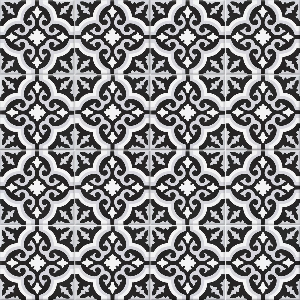 Dekoracyjna Płytka Gresowa Orly Noir Patchwork 20x20 cm gat.I  – dekoracyjne do wnętrz – Szklane Mozaiki