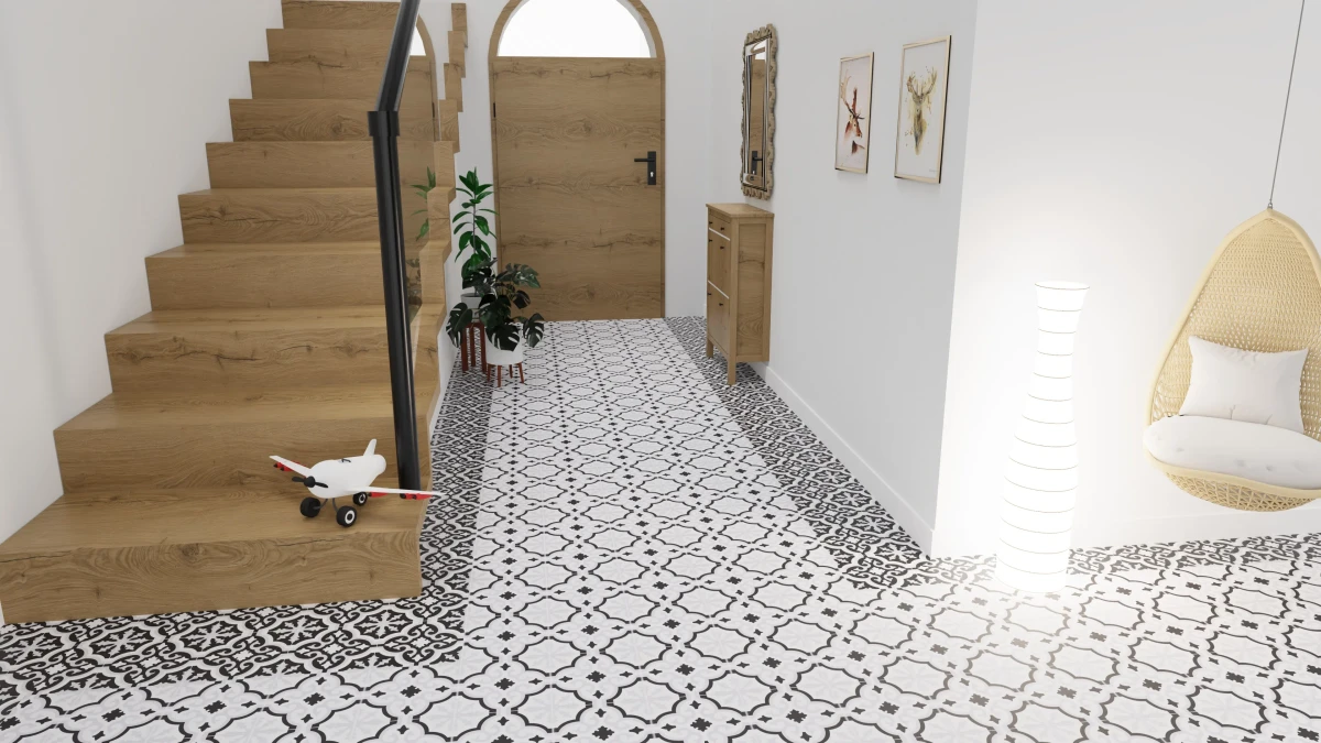 Dekoracyjna Płytka Gresowa Orly Black Patchwork 20x20 cm gat.I  – dekoracyjne do wnętrz – Szklane Mozaiki