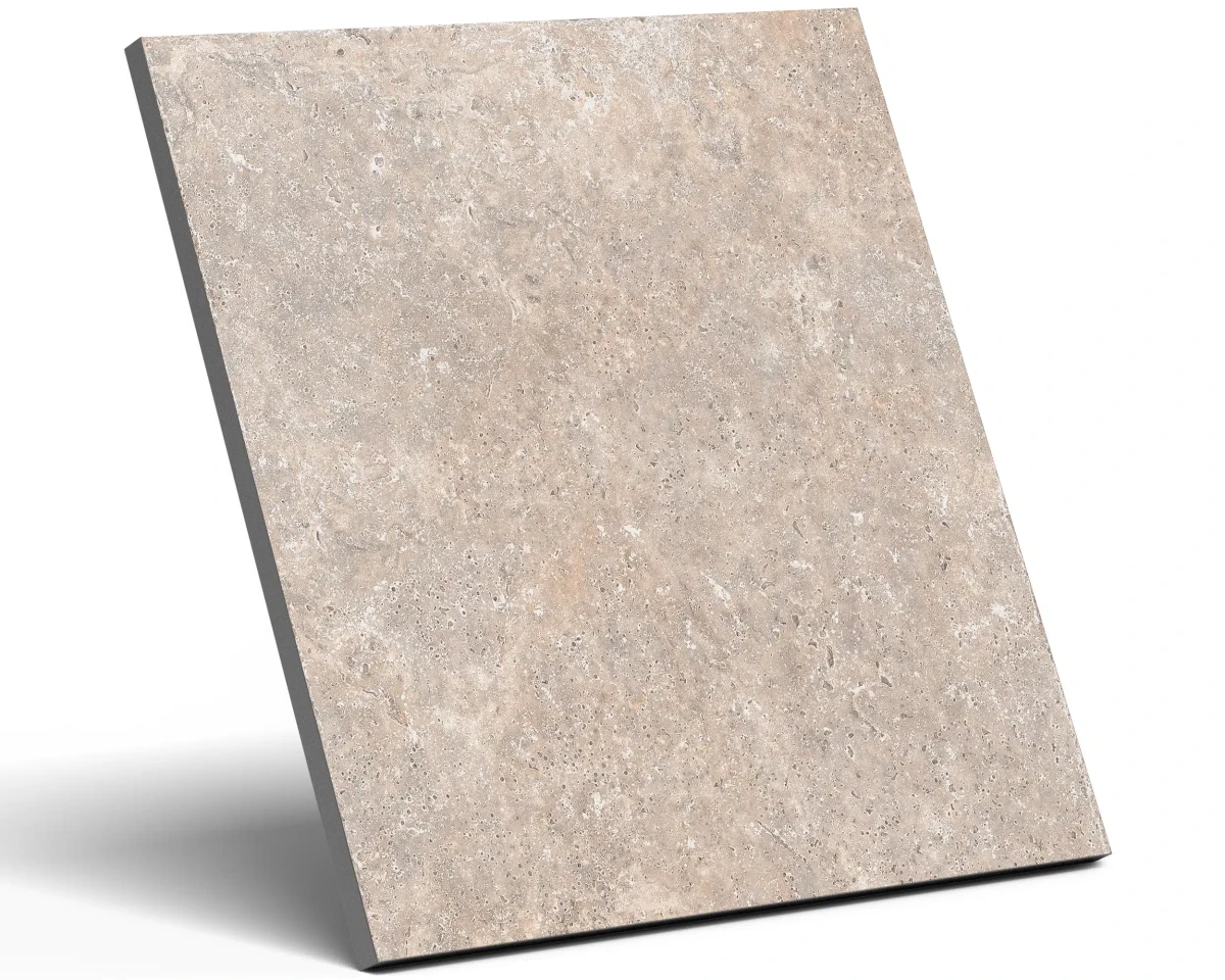 PŁYTKA TARASOWA GRESOWA 2CM 60x60 PEVTER TRAVERTINE JASNA MAT R11 – dekoracyjne do wnętrz – Szklane Mozaiki