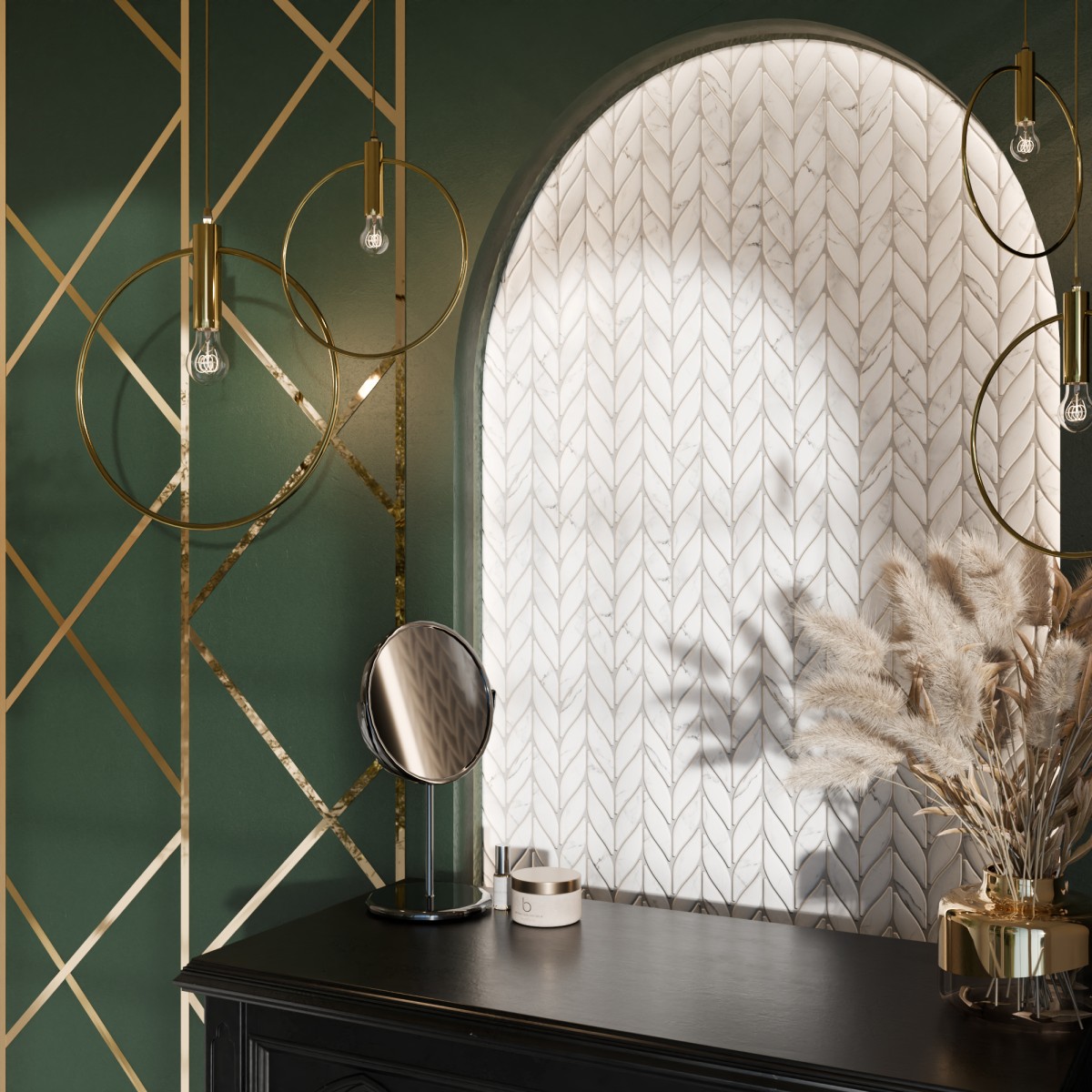 MOZAIKA CERAMICZNA BOTANIC WHITE BIAŁA - szklanemozaiki.pl