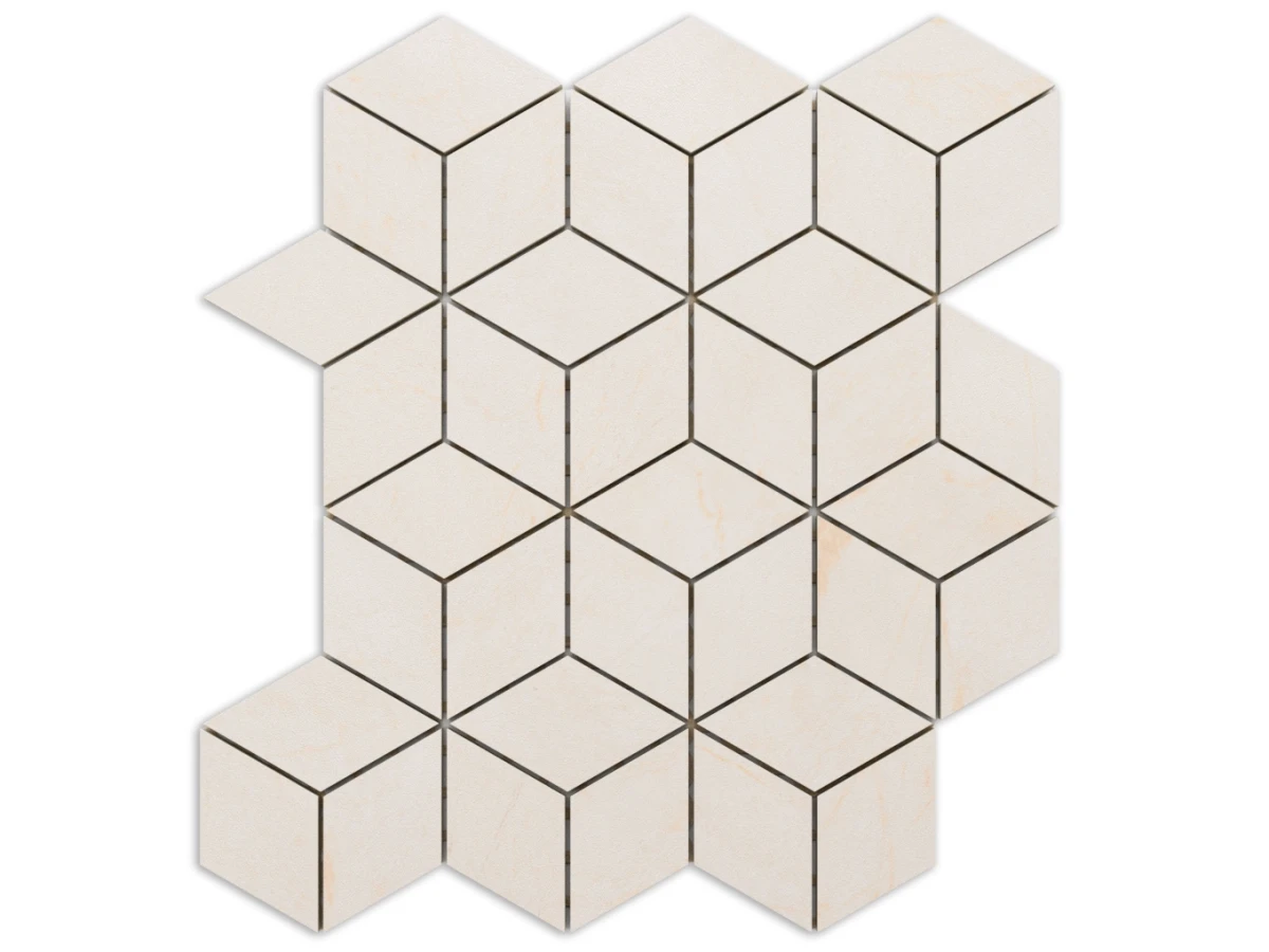 MOZAIKA GRESOWA DIAMOND ROMB URAL CREAM CARVING – dekoracyjne do wnętrz – Szklane Mozaiki