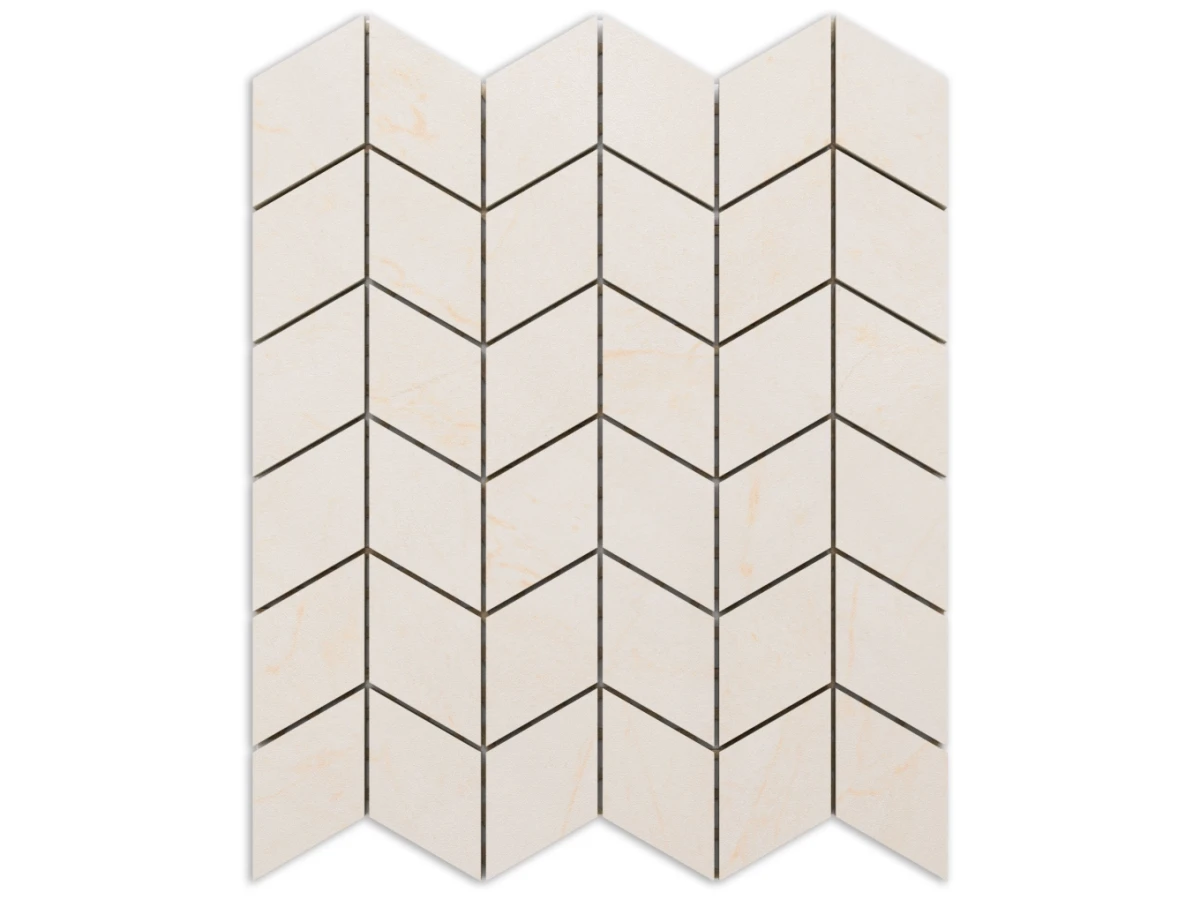 MOZAIKA GRESOWA CHEVRON ROMB URAL CREAM – dekoracyjne do wnętrz – Szklane Mozaiki