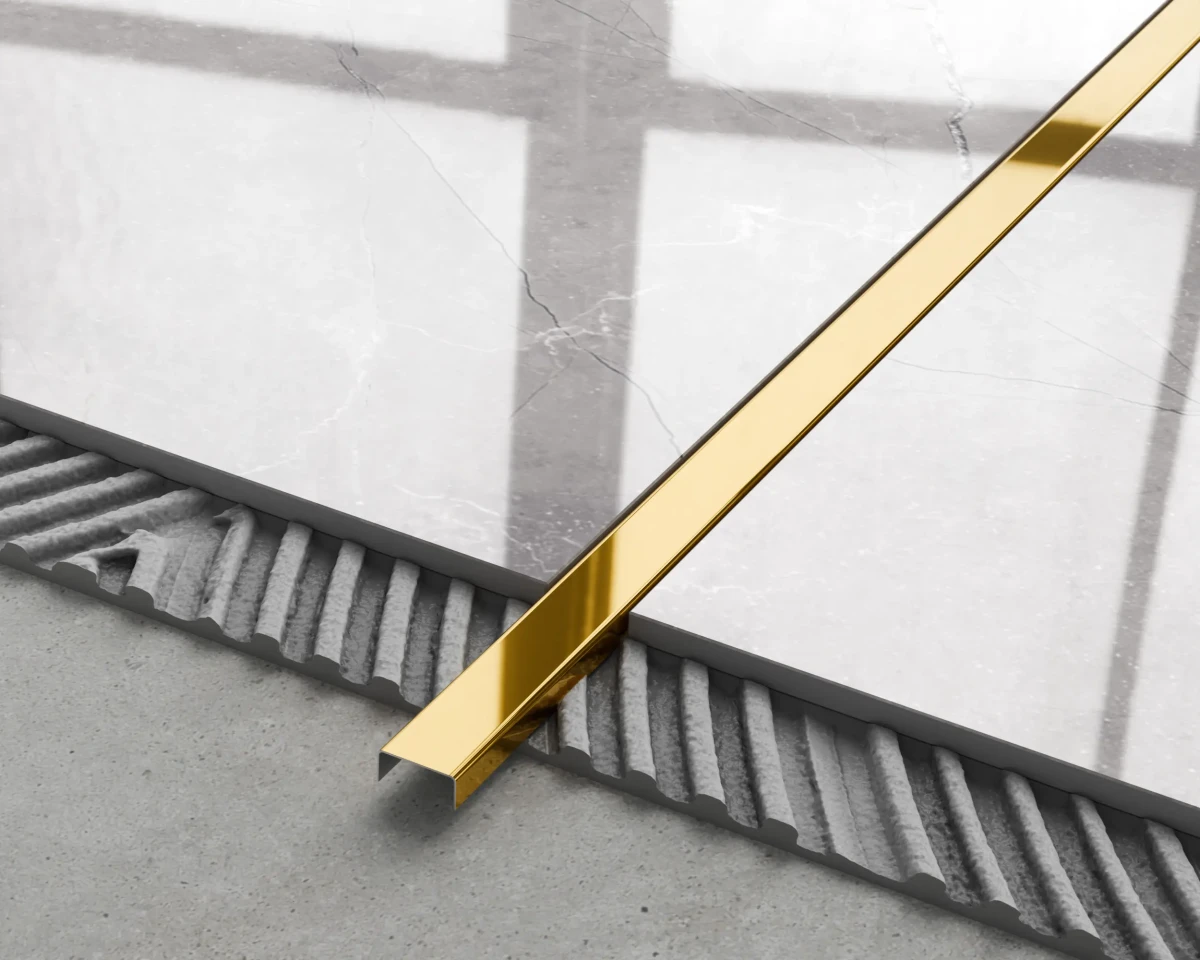 PROFIL METALOWY C ZŁOTY GOLD POŁYSK POLER – dekoracyjne do wnętrz – Szklane Mozaiki
