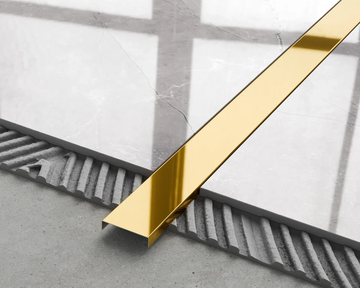 PROFIL METALOWY C ZŁOTY GOLD POŁYSK POLER – dekoracyjne do wnętrz – Szklane Mozaiki