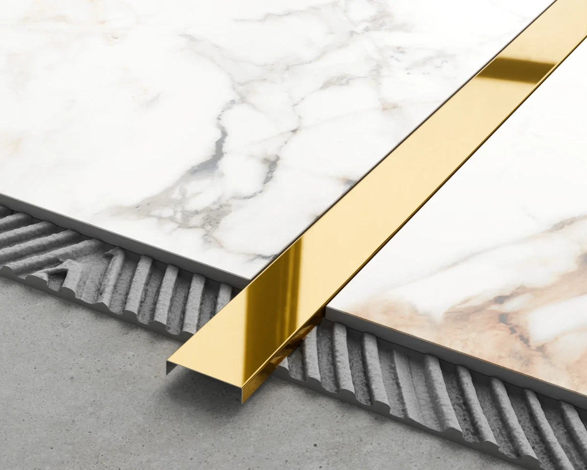 PROFIL METALOWY C ZŁOTY GOLD POŁYSK POLER – dekoracyjne do wnętrz – Szklane Mozaiki