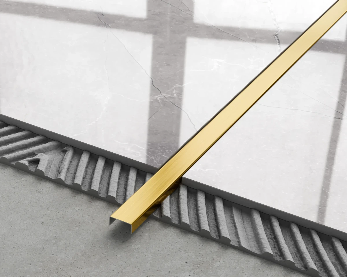 PROFIL METALOWY C ZŁOTY GOLD MATOWY SATYNA – dekoracyjne do wnętrz – Szklane Mozaiki