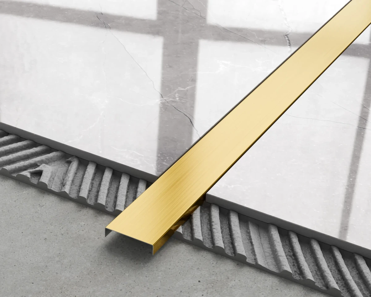 PROFIL METALOWY C ZŁOTY GOLD MATOWY SATYNA – dekoracyjne do wnętrz – Szklane Mozaiki