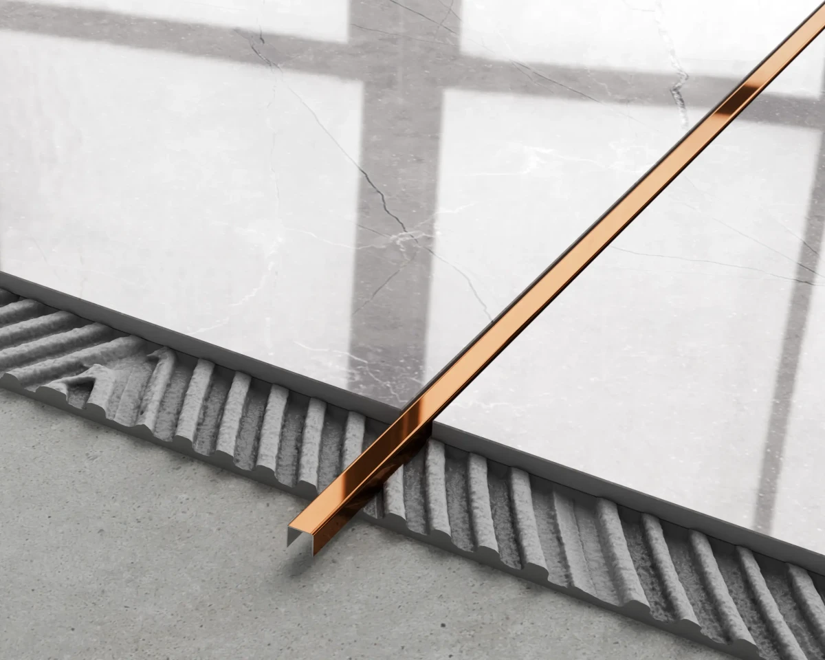 PROFIL METALOWY C MIEDZIANY COPPER  POŁYSK POLER – dekoracyjne do wnętrz – Szklane Mozaiki