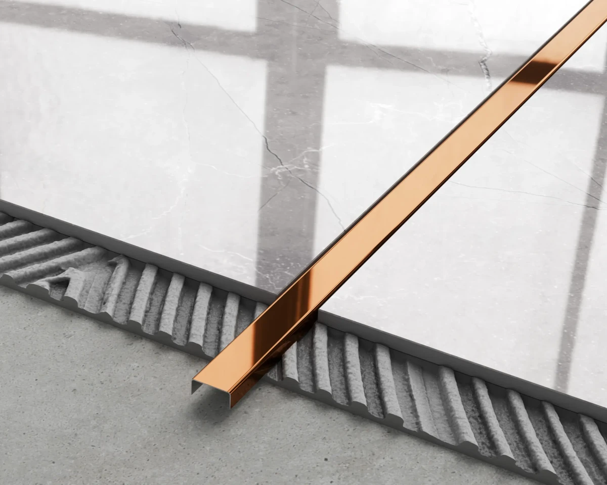 PROFIL METALOWY C MIEDZIANY COPPER  POŁYSK POLER – dekoracyjne do wnętrz – Szklane Mozaiki