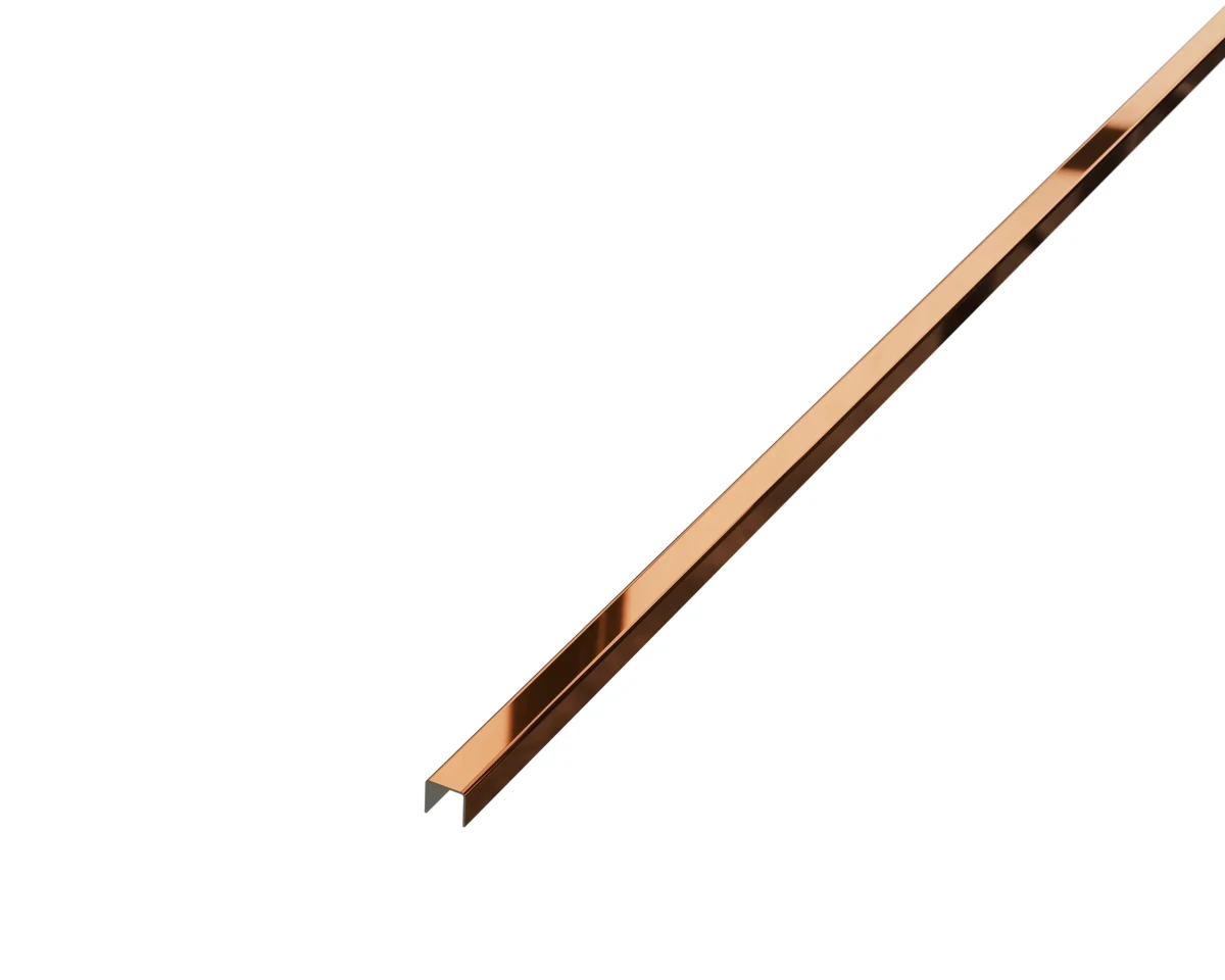 PROFIL METALOWY C MIEDZIANY COPPER  POŁYSK POLER – dekoracyjne do wnętrz – Szklane Mozaiki