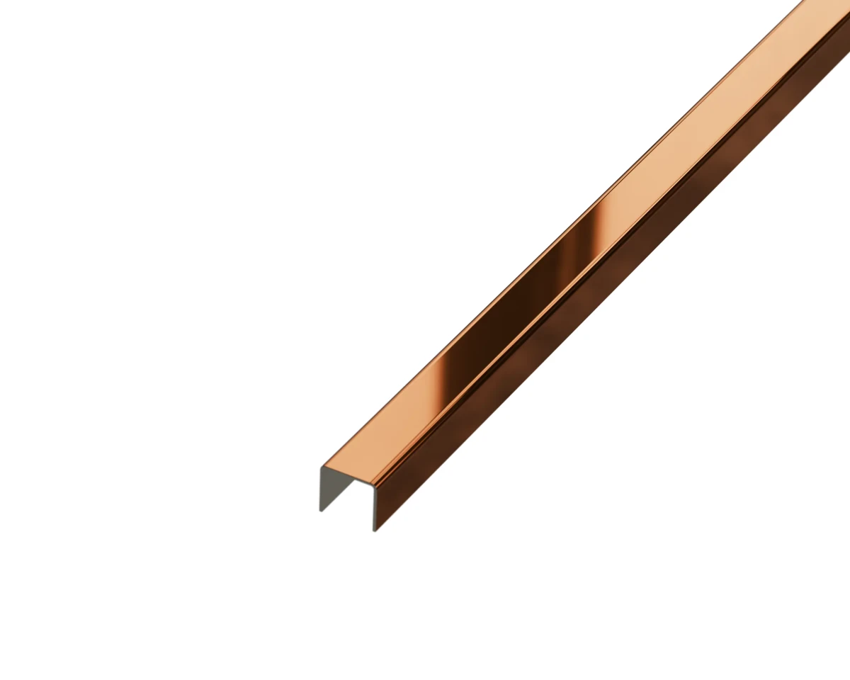 PROFIL METALOWY C MIEDZIANY COPPER  POŁYSK POLER – dekoracyjne do wnętrz – Szklane Mozaiki