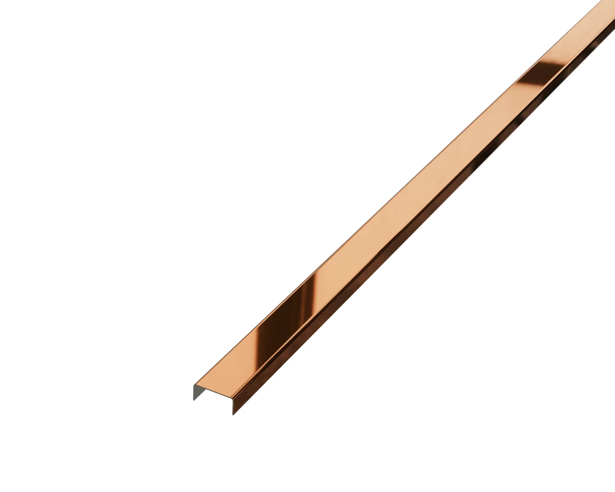 PROFIL METALOWY C MIEDZIANY COPPER  POŁYSK POLER – dekoracyjne do wnętrz – Szklane Mozaiki