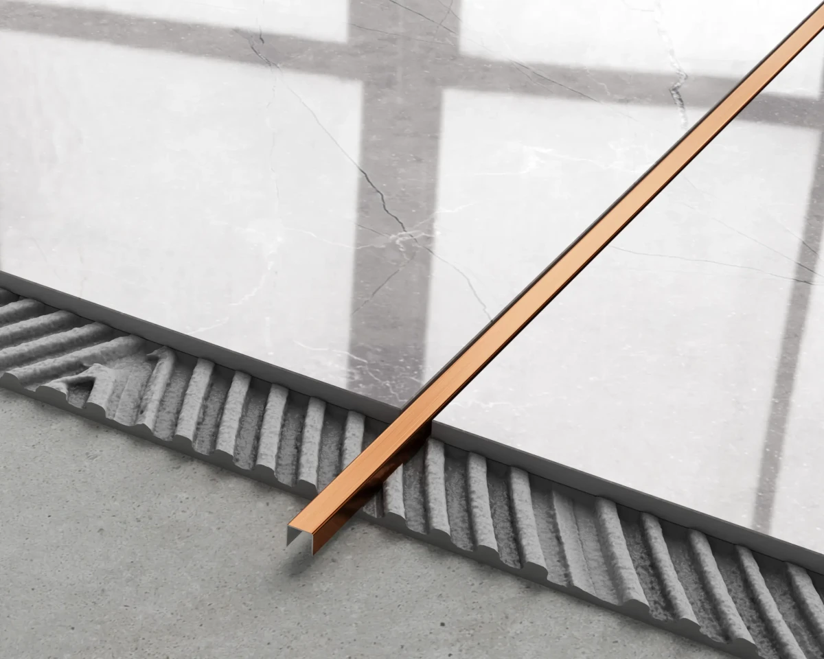 PROFIL METALOWY C MIEDZIANY COPPER  MATOWY SZCZOTKOWANY – dekoracyjne do wnętrz – Szklane Mozaiki