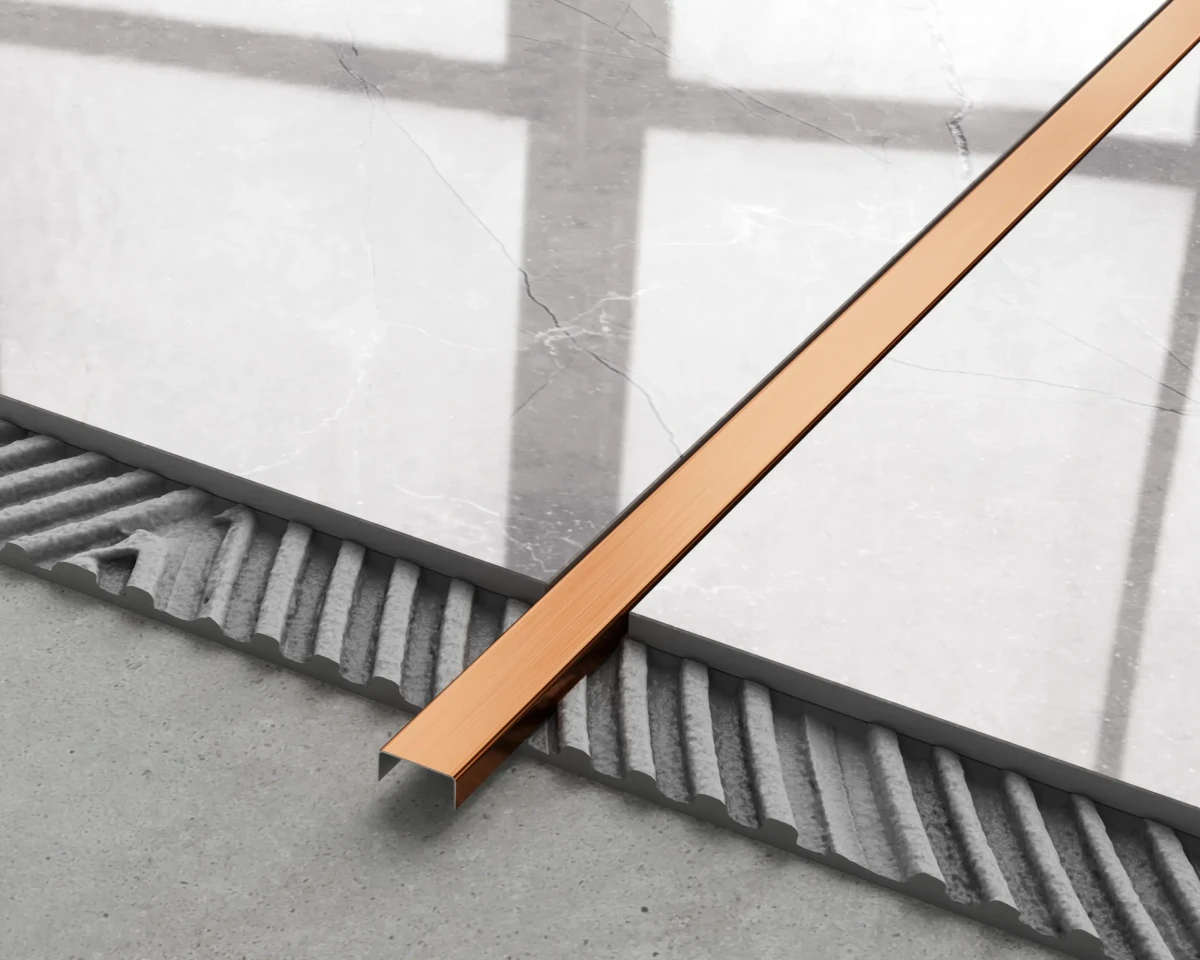 PROFIL METALOWY C MIEDZIANY COPPER  MATOWY SZCZOTKOWANY – dekoracyjne do wnętrz – Szklane Mozaiki