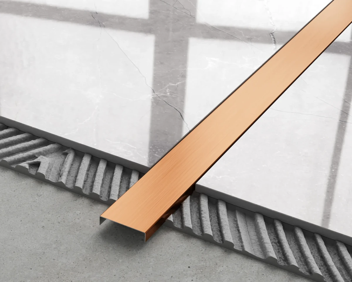 PROFIL METALOWY C MIEDZIANY COPPER  MATOWY SZCZOTKOWANY – dekoracyjne do wnętrz – Szklane Mozaiki