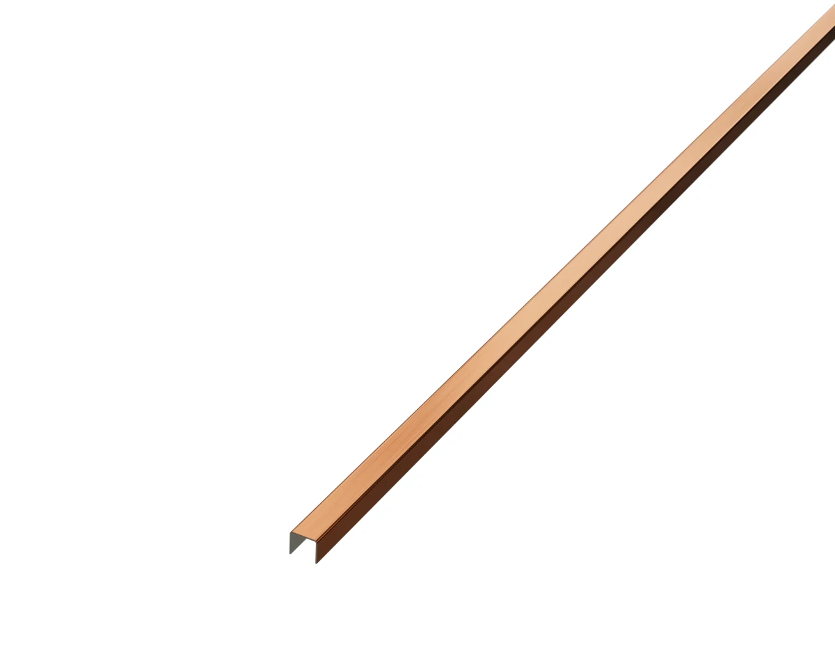 PROFIL METALOWY C MIEDZIANY COPPER  MATOWY SZCZOTKOWANY – dekoracyjne do wnętrz – Szklane Mozaiki