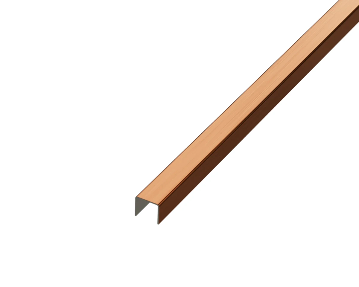 PROFIL METALOWY C MIEDZIANY COPPER  MATOWY SZCZOTKOWANY – dekoracyjne do wnętrz – Szklane Mozaiki