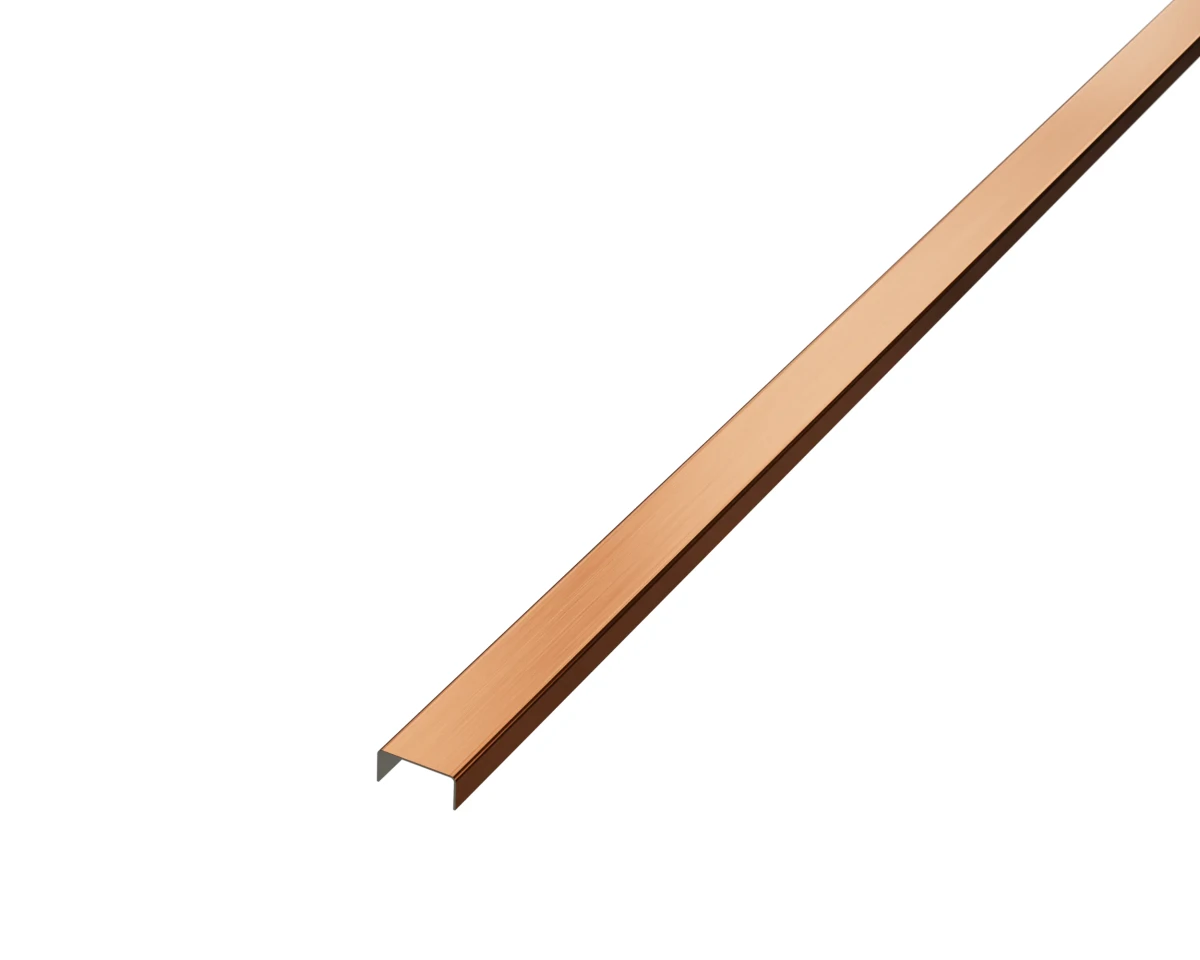 PROFIL METALOWY C MIEDZIANY COPPER  MATOWY SZCZOTKOWANY – dekoracyjne do wnętrz – Szklane Mozaiki