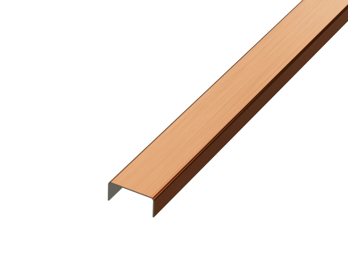 PROFIL METALOWY C MIEDZIANY COPPER  MATOWY SZCZOTKOWANY – dekoracyjne do wnętrz – Szklane Mozaiki