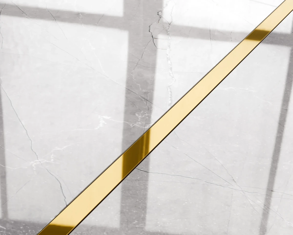 PROFIL METALOWY REKTYFIKOWANY U ZŁOTY GOLD POŁYSK POLER – dekoracyjne do wnętrz – Szklane Mozaiki