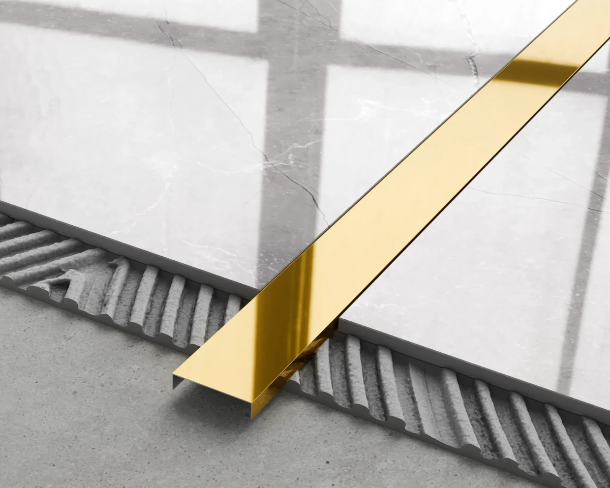 PROFIL METALOWY REKTYFIKOWANY U ZŁOTY GOLD POŁYSK POLER – dekoracyjne do wnętrz – Szklane Mozaiki