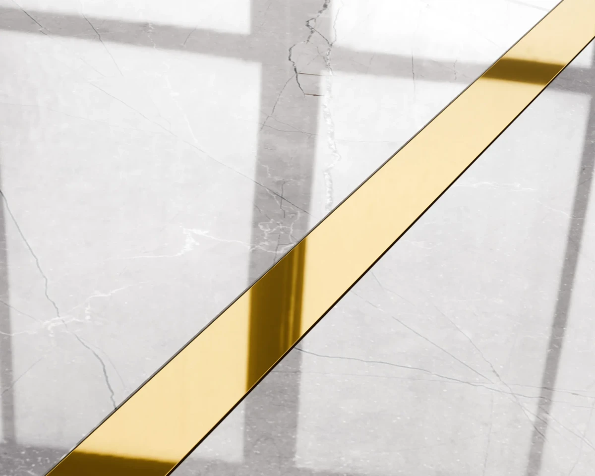 PROFIL METALOWY REKTYFIKOWANY U ZŁOTY GOLD POŁYSK POLER – dekoracyjne do wnętrz – Szklane Mozaiki