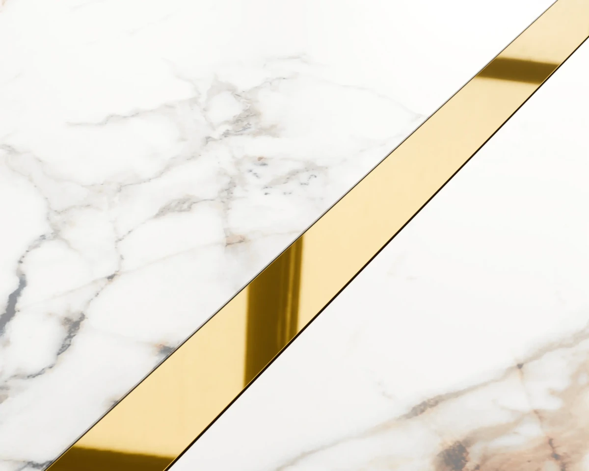 PROFIL METALOWY REKTYFIKOWANY U ZŁOTY GOLD POŁYSK POLER – dekoracyjne do wnętrz – Szklane Mozaiki