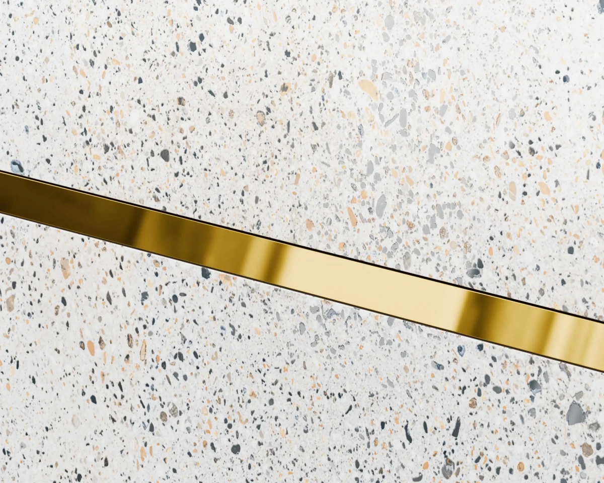 PROFIL METALOWY REKTYFIKOWANY U ZŁOTY GOLD POŁYSK POLER – dekoracyjne do wnętrz – Szklane Mozaiki