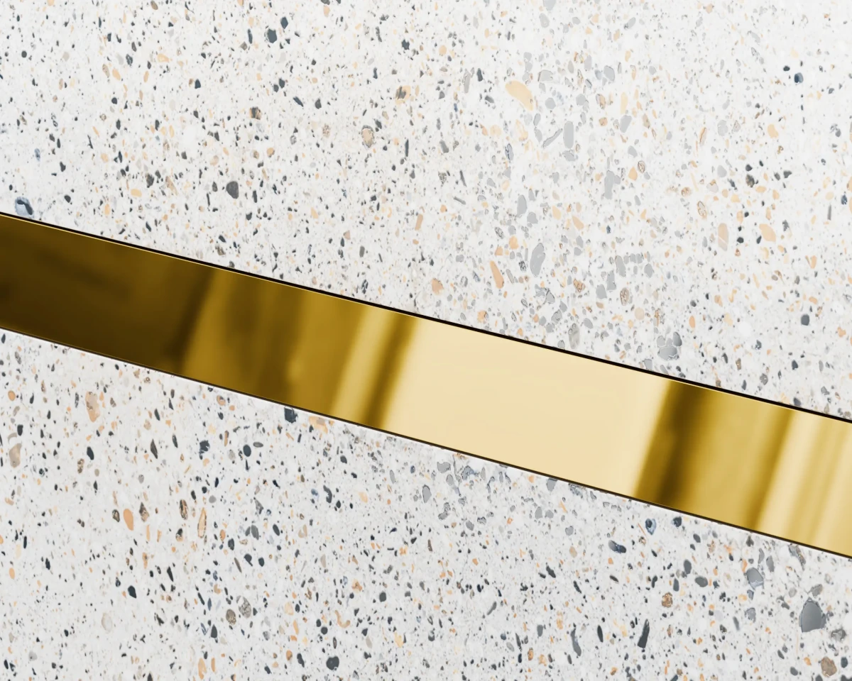 PROFIL METALOWY REKTYFIKOWANY U ZŁOTY GOLD POŁYSK POLER – dekoracyjne do wnętrz – Szklane Mozaiki