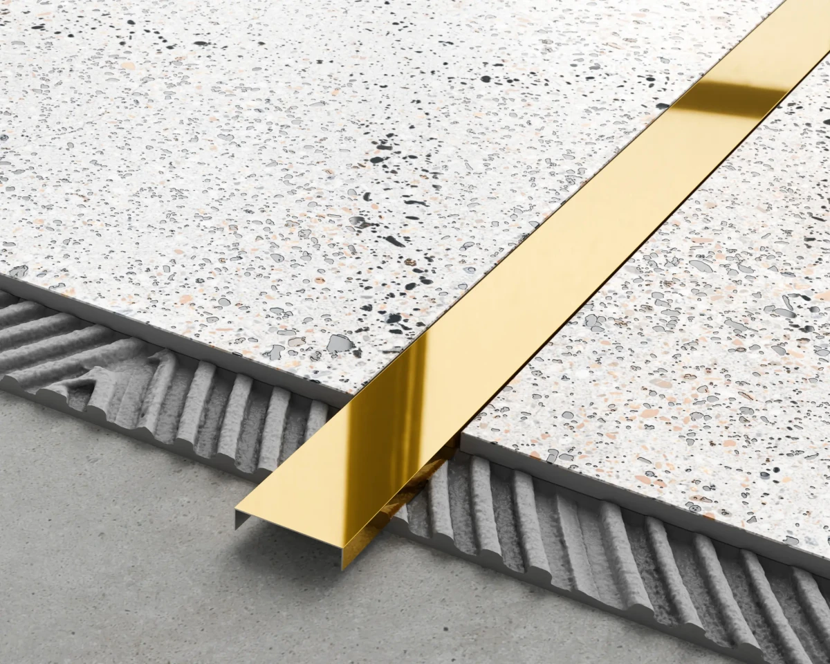 PROFIL METALOWY REKTYFIKOWANY U ZŁOTY GOLD POŁYSK POLER – dekoracyjne do wnętrz – Szklane Mozaiki