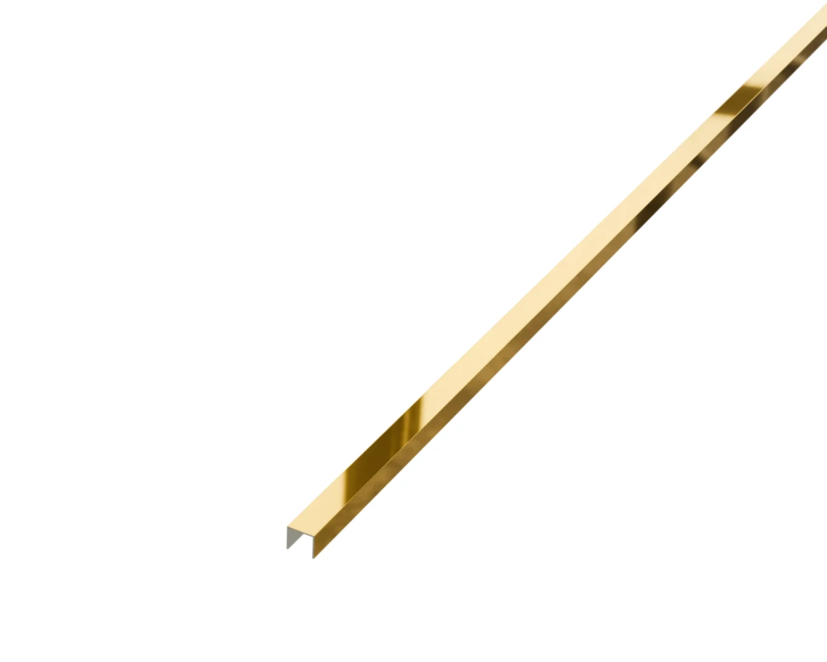 PROFIL METALOWY REKTYFIKOWANY U ZŁOTY GOLD POŁYSK POLER – dekoracyjne do wnętrz – Szklane Mozaiki
