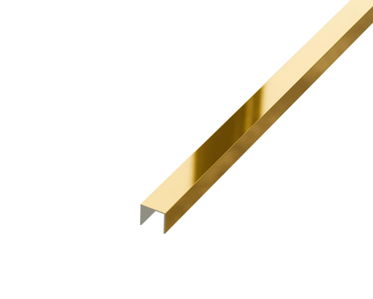 PROFIL METALOWY REKTYFIKOWANY U ZŁOTY GOLD POŁYSK POLER – dekoracyjne do wnętrz – Szklane Mozaiki