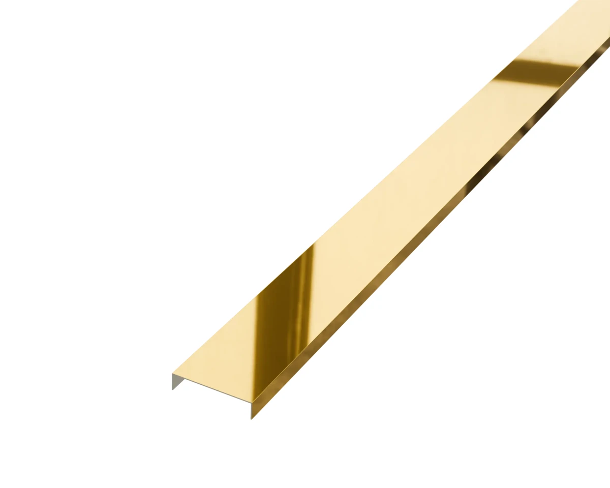 PROFIL METALOWY REKTYFIKOWANY U ZŁOTY GOLD POŁYSK POLER – dekoracyjne do wnętrz – Szklane Mozaiki