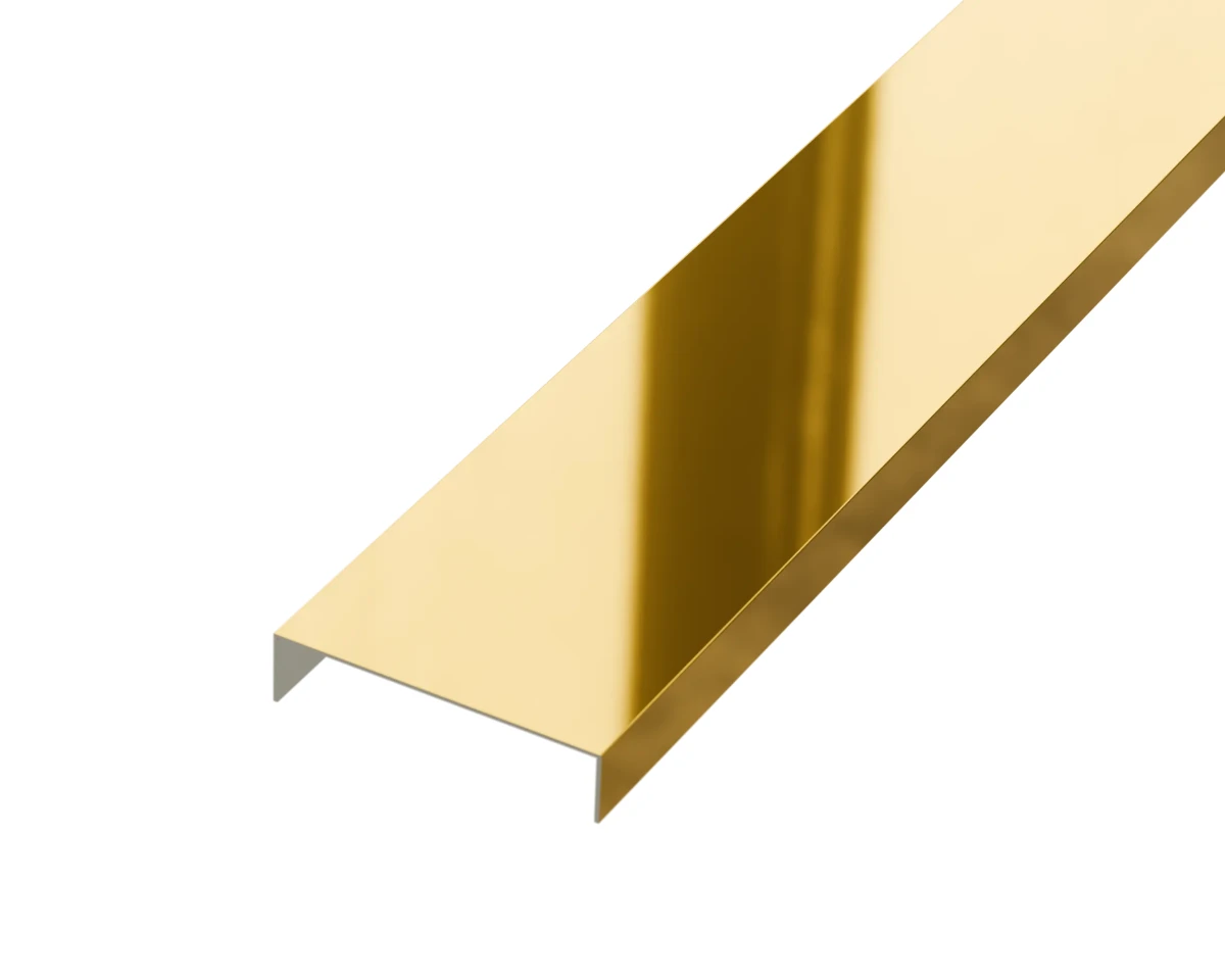 PROFIL METALOWY REKTYFIKOWANY U ZŁOTY GOLD POŁYSK POLER – dekoracyjne do wnętrz – Szklane Mozaiki