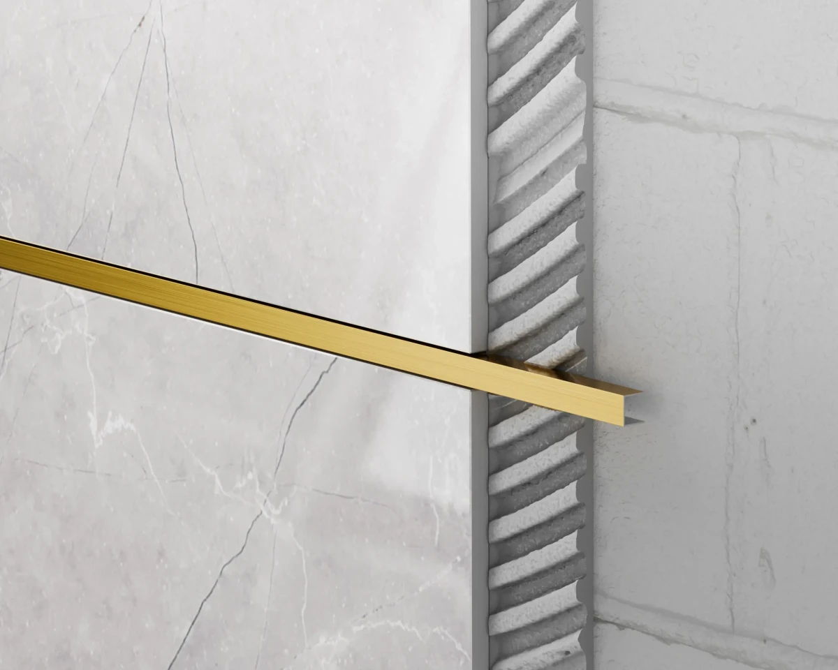 PROFIL METALOWY REKTYFIKOWANY U ZŁOTY GOLD MATOWY – dekoracyjne do wnętrz – Szklane Mozaiki