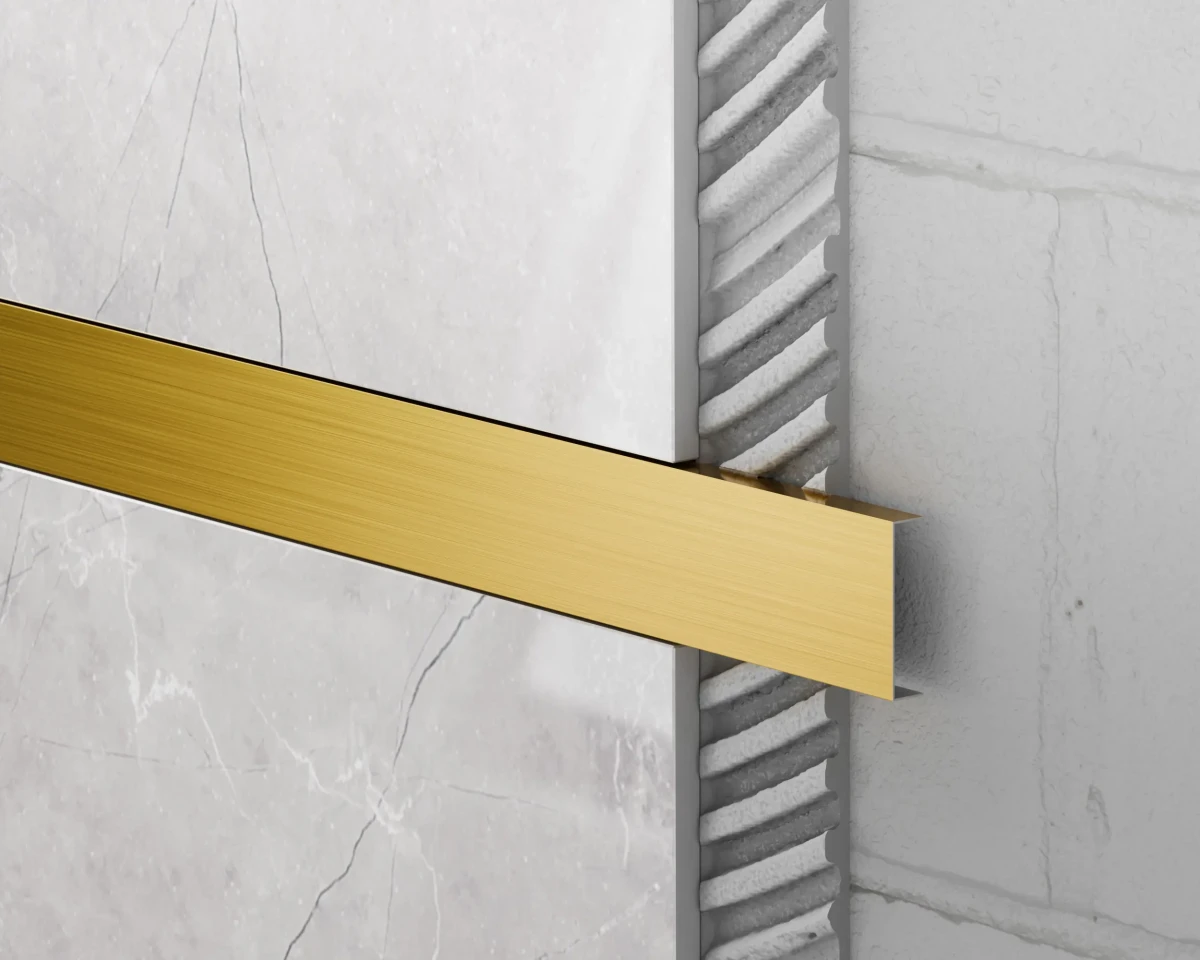 PROFIL METALOWY REKTYFIKOWANY U ZŁOTY GOLD MATOWY – dekoracyjne do wnętrz – Szklane Mozaiki
