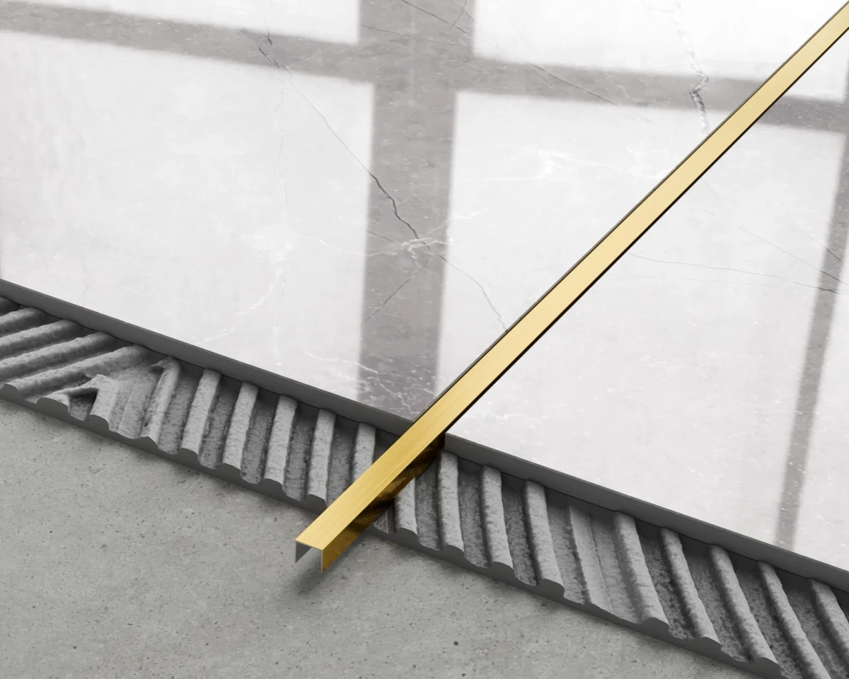 PROFIL METALOWY REKTYFIKOWANY U ZŁOTY GOLD MATOWY – dekoracyjne do wnętrz – Szklane Mozaiki