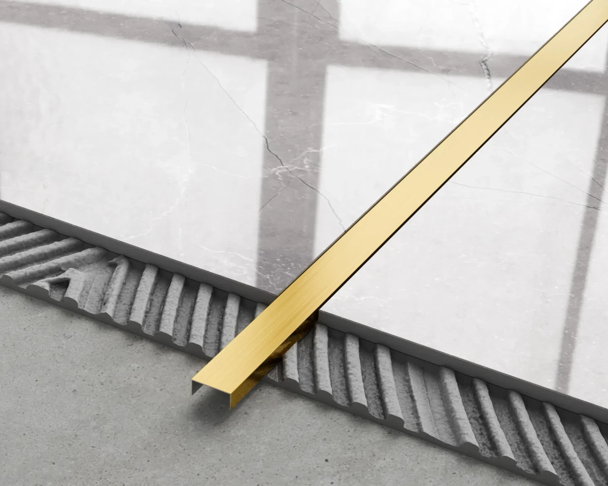 PROFIL METALOWY REKTYFIKOWANY U ZŁOTY GOLD MATOWY – dekoracyjne do wnętrz – Szklane Mozaiki