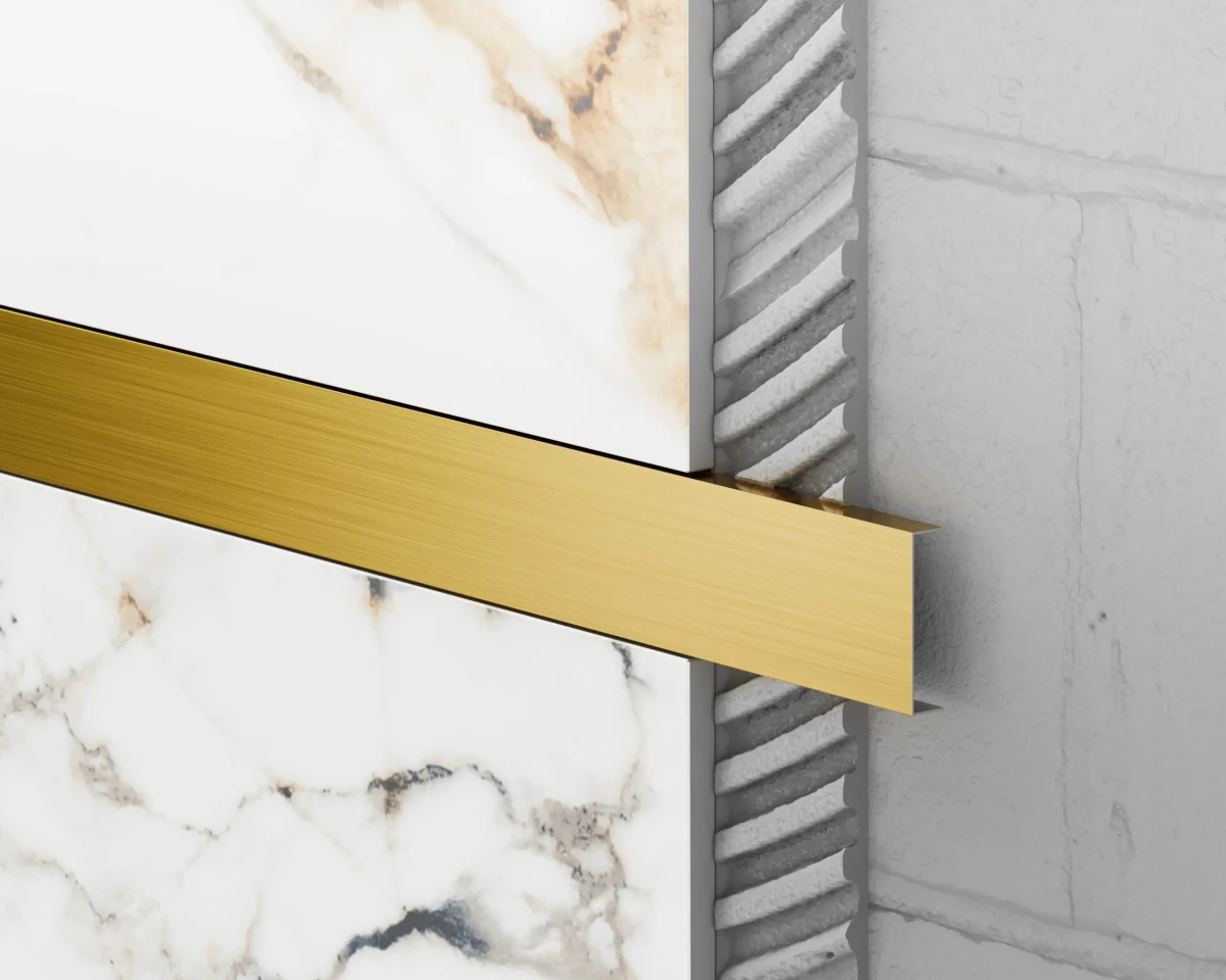 PROFIL METALOWY REKTYFIKOWANY U ZŁOTY GOLD MATOWY – dekoracyjne do wnętrz – Szklane Mozaiki