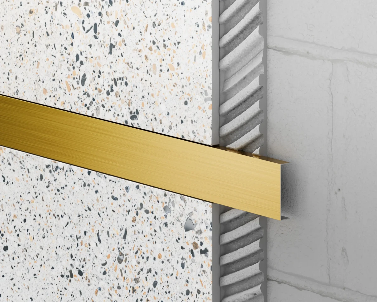 PROFIL METALOWY REKTYFIKOWANY U ZŁOTY GOLD MATOWY – dekoracyjne do wnętrz – Szklane Mozaiki