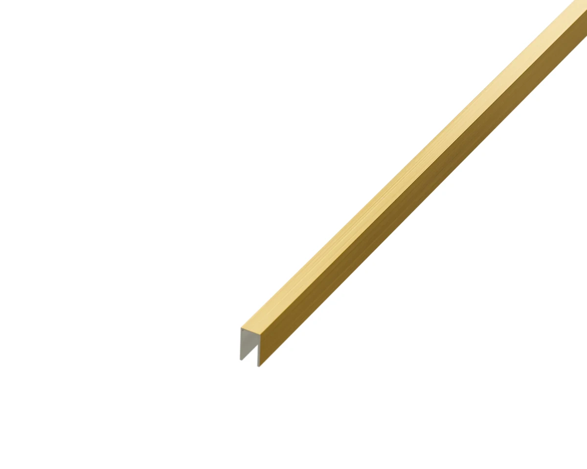 PROFIL METALOWY REKTYFIKOWANY U ZŁOTY GOLD MATOWY – dekoracyjne do wnętrz – Szklane Mozaiki