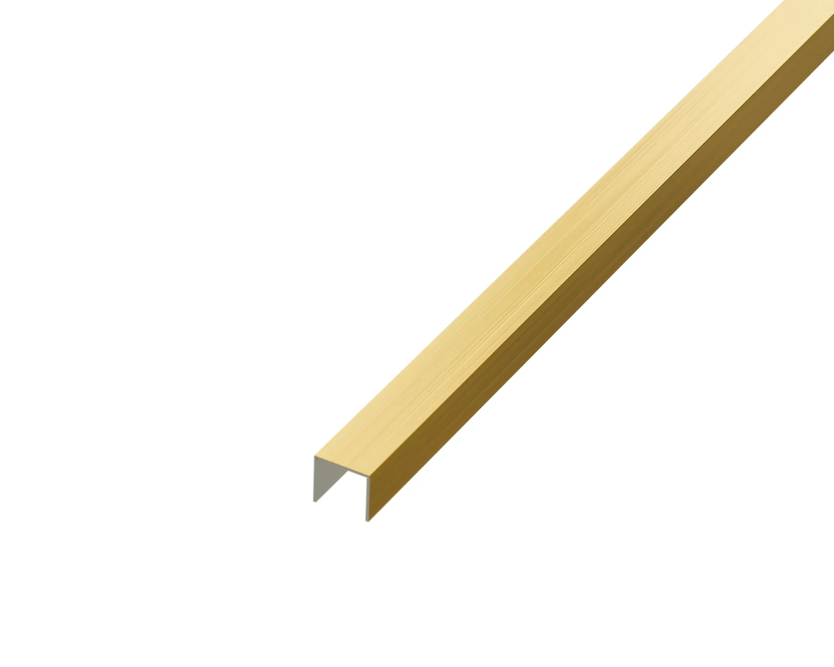 PROFIL METALOWY REKTYFIKOWANY U ZŁOTY GOLD MATOWY – dekoracyjne do wnętrz – Szklane Mozaiki