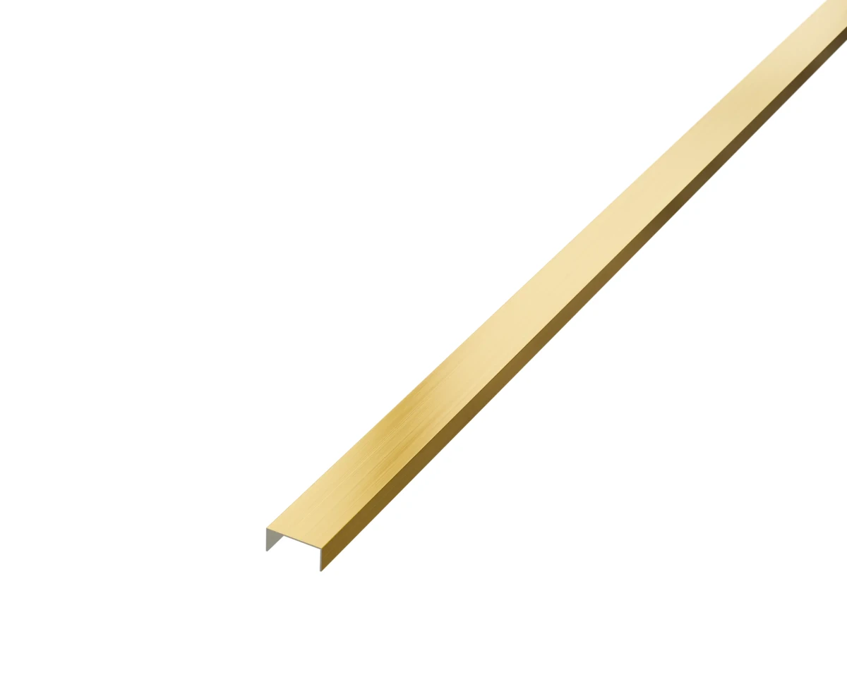 PROFIL METALOWY REKTYFIKOWANY U ZŁOTY GOLD MATOWY – dekoracyjne do wnętrz – Szklane Mozaiki