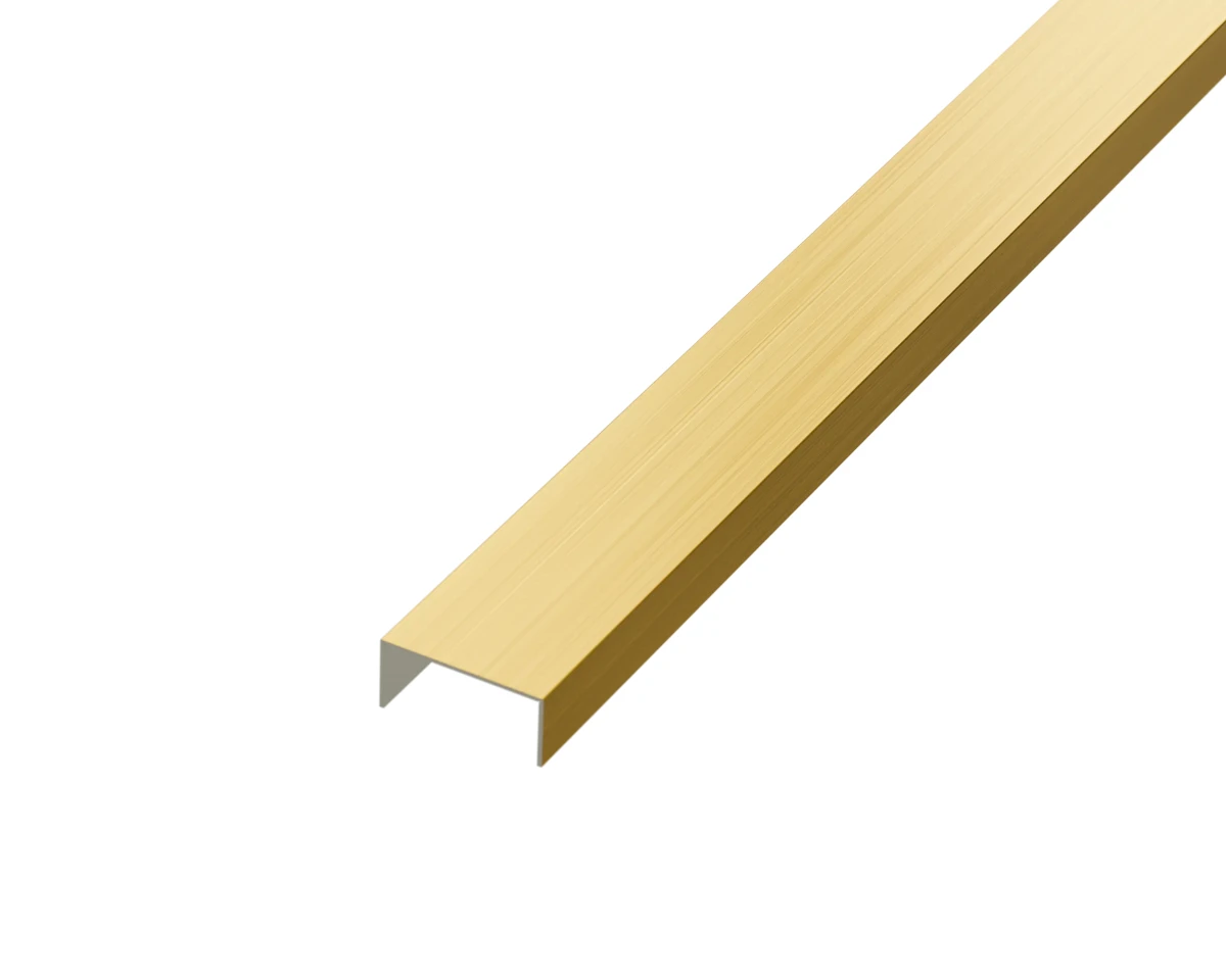 PROFIL METALOWY REKTYFIKOWANY U ZŁOTY GOLD MATOWY – dekoracyjne do wnętrz – Szklane Mozaiki
