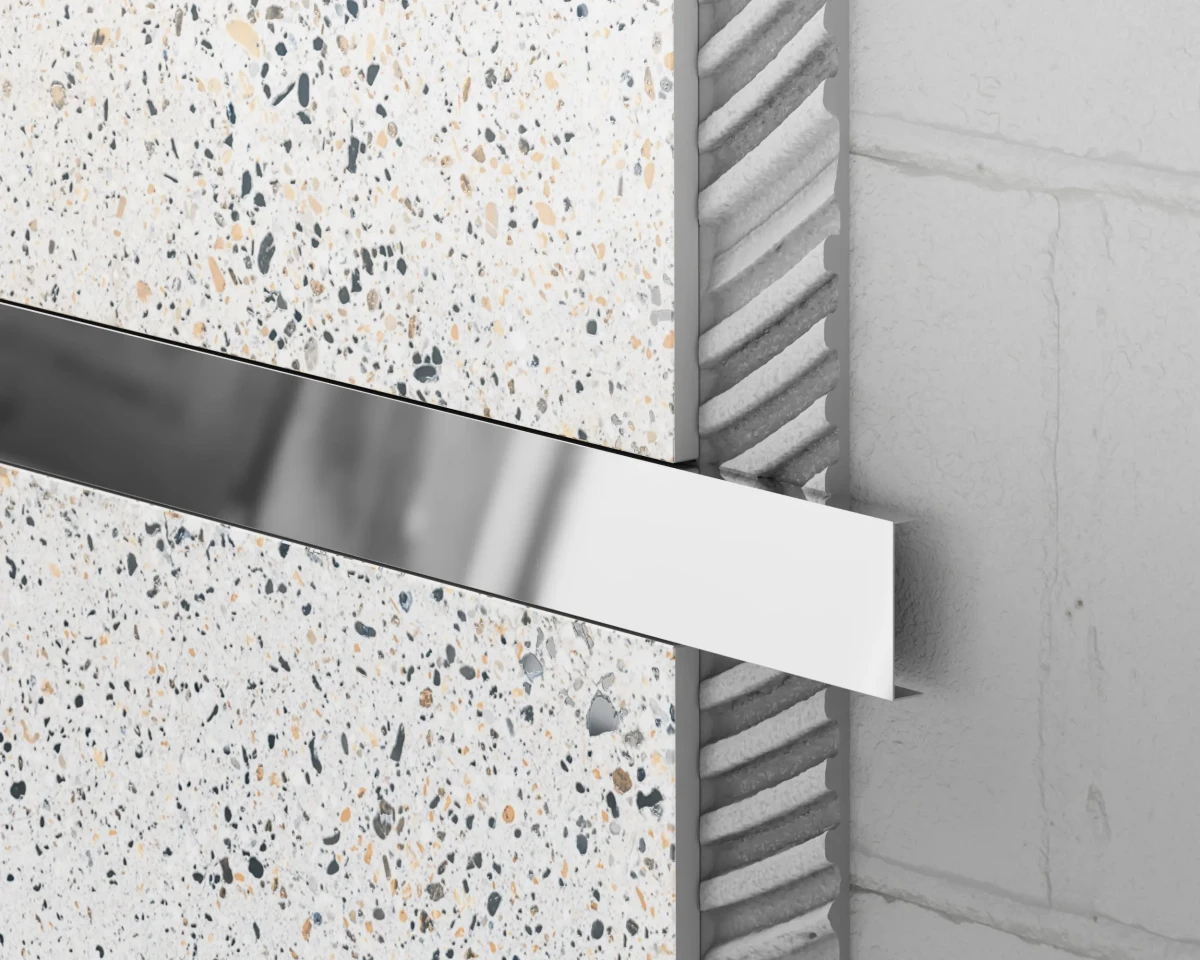 PROFIL METALOWY REKTYFIKOWANY U SREBRNY SILVER POŁYSK POLER – dekoracyjne do wnętrz – Szklane Mozaiki