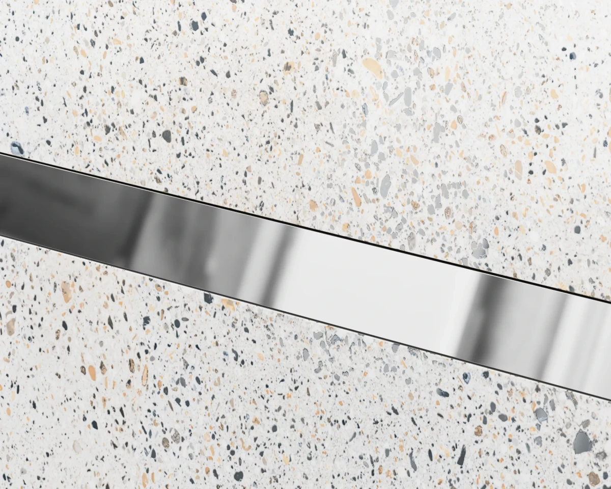 PROFIL METALOWY REKTYFIKOWANY U SREBRNY SILVER POŁYSK POLER – dekoracyjne do wnętrz – Szklane Mozaiki