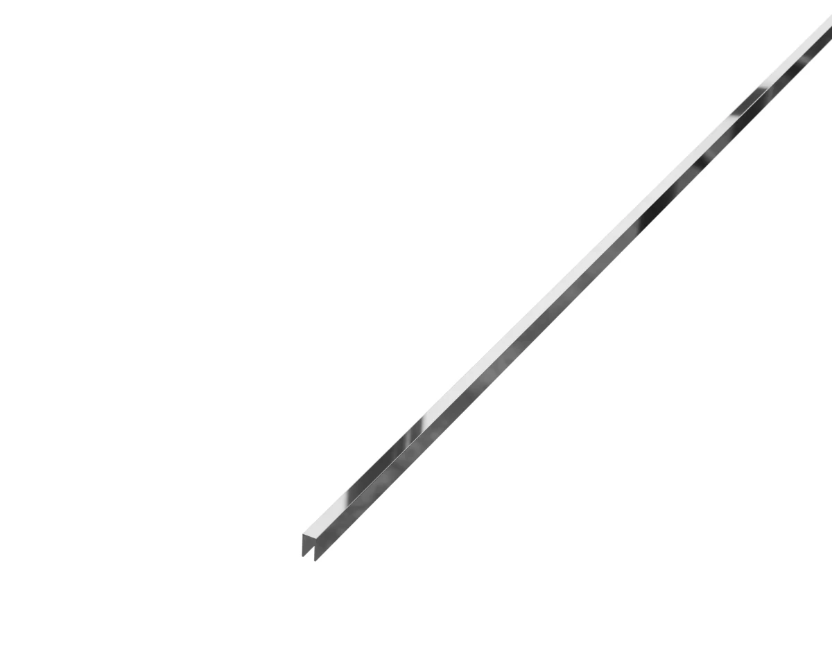 PROFIL METALOWY REKTYFIKOWANY U SREBRNY SILVER POŁYSK POLER – dekoracyjne do wnętrz – Szklane Mozaiki