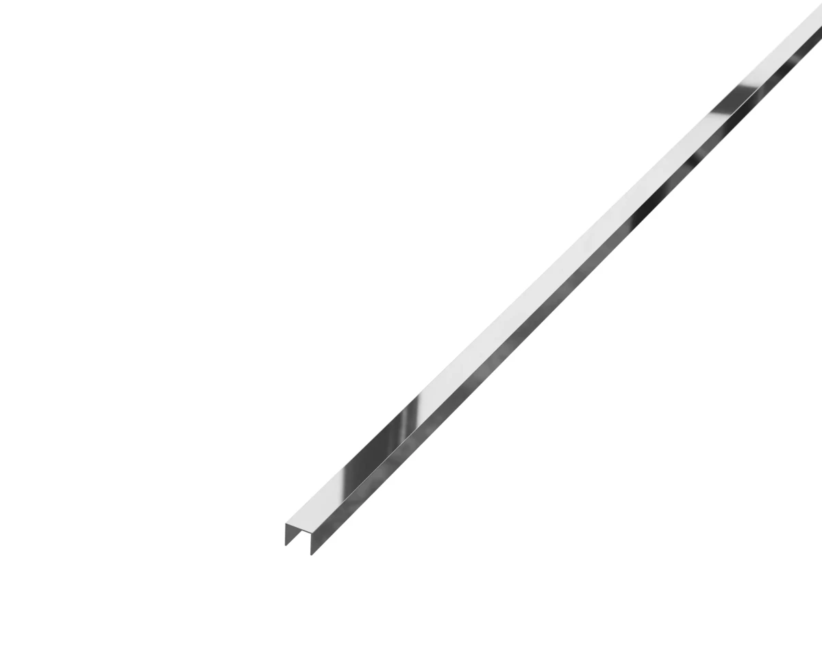 PROFIL METALOWY REKTYFIKOWANY U SREBRNY SILVER POŁYSK POLER – dekoracyjne do wnętrz – Szklane Mozaiki