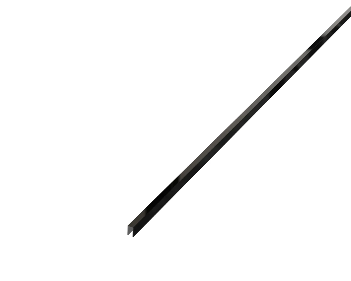 PROFIL METALOWY REKTYFIKOWANY U CZARNY BLACK POŁYSK POLER – dekoracyjne do wnętrz – Szklane Mozaiki