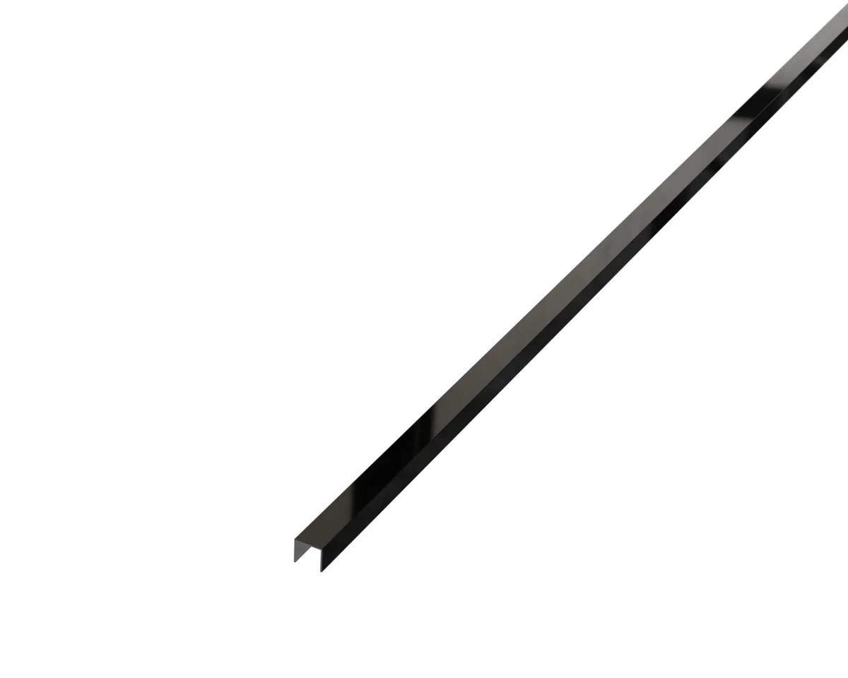PROFIL METALOWY REKTYFIKOWANY U CZARNY BLACK POŁYSK POLER – dekoracyjne do wnętrz – Szklane Mozaiki